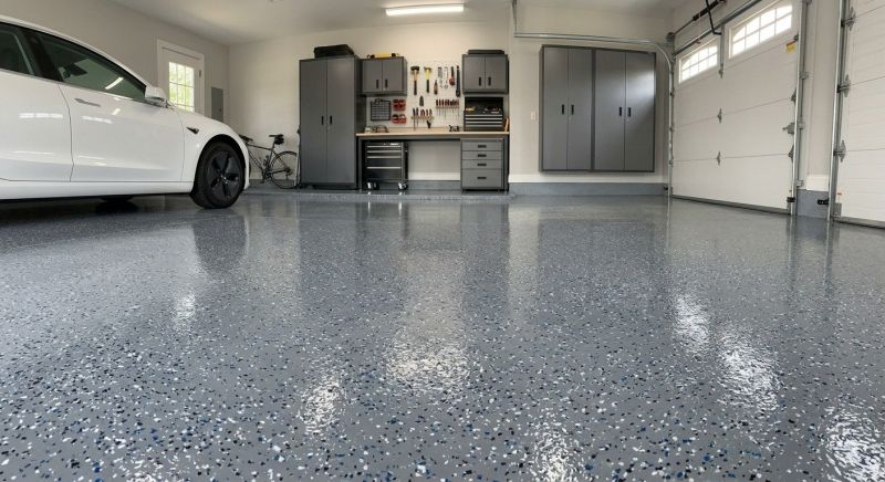 Speckled Garage Floor Painting in Raleigh, NC