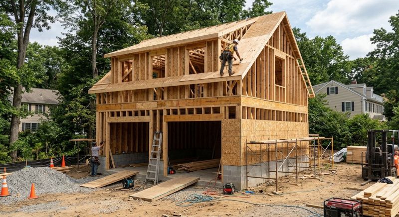 Two Story Garage Construction in Mount Pleasant, SC